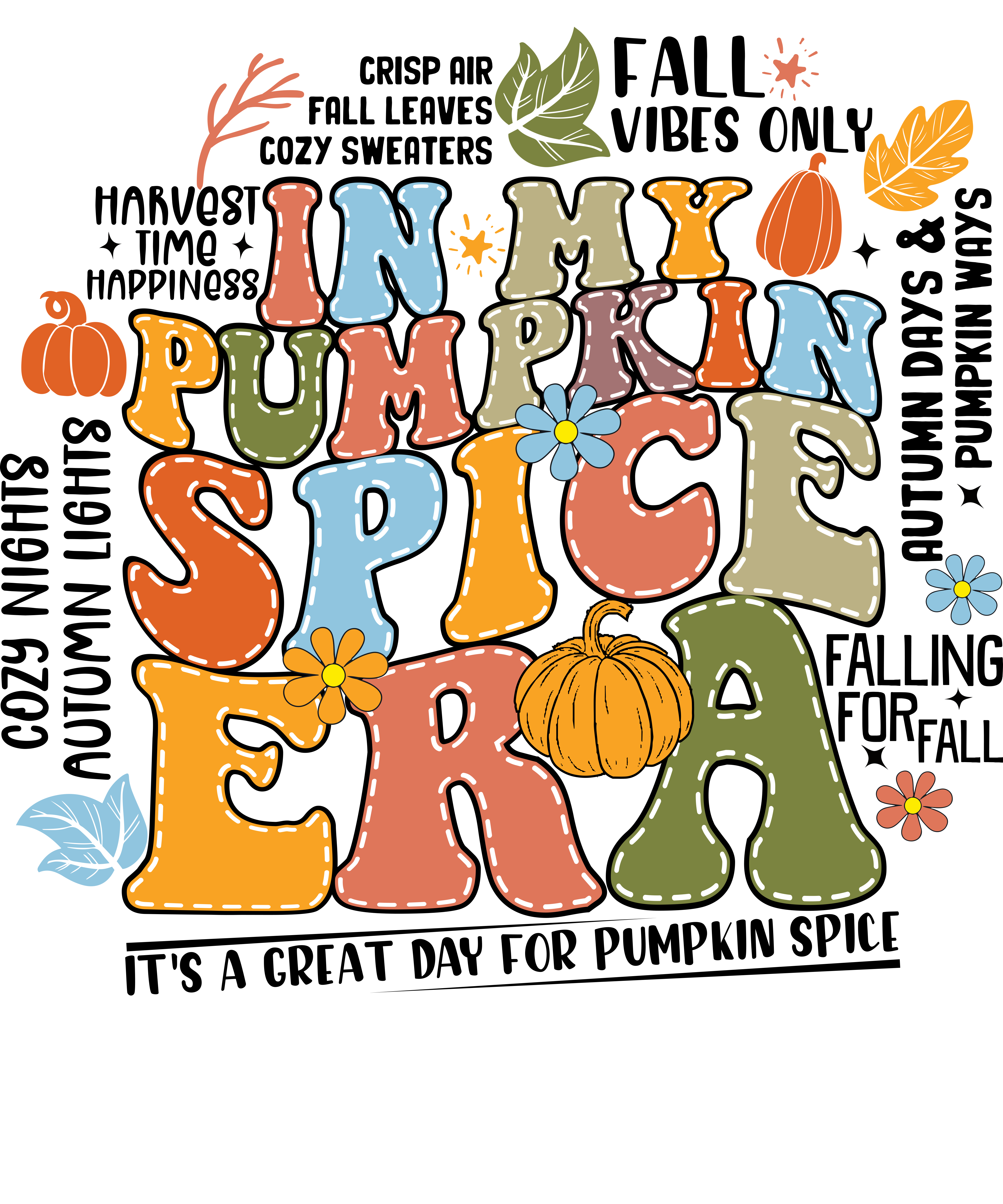 In My Pumpkin Spice Era Vintage Fall Typography PNG