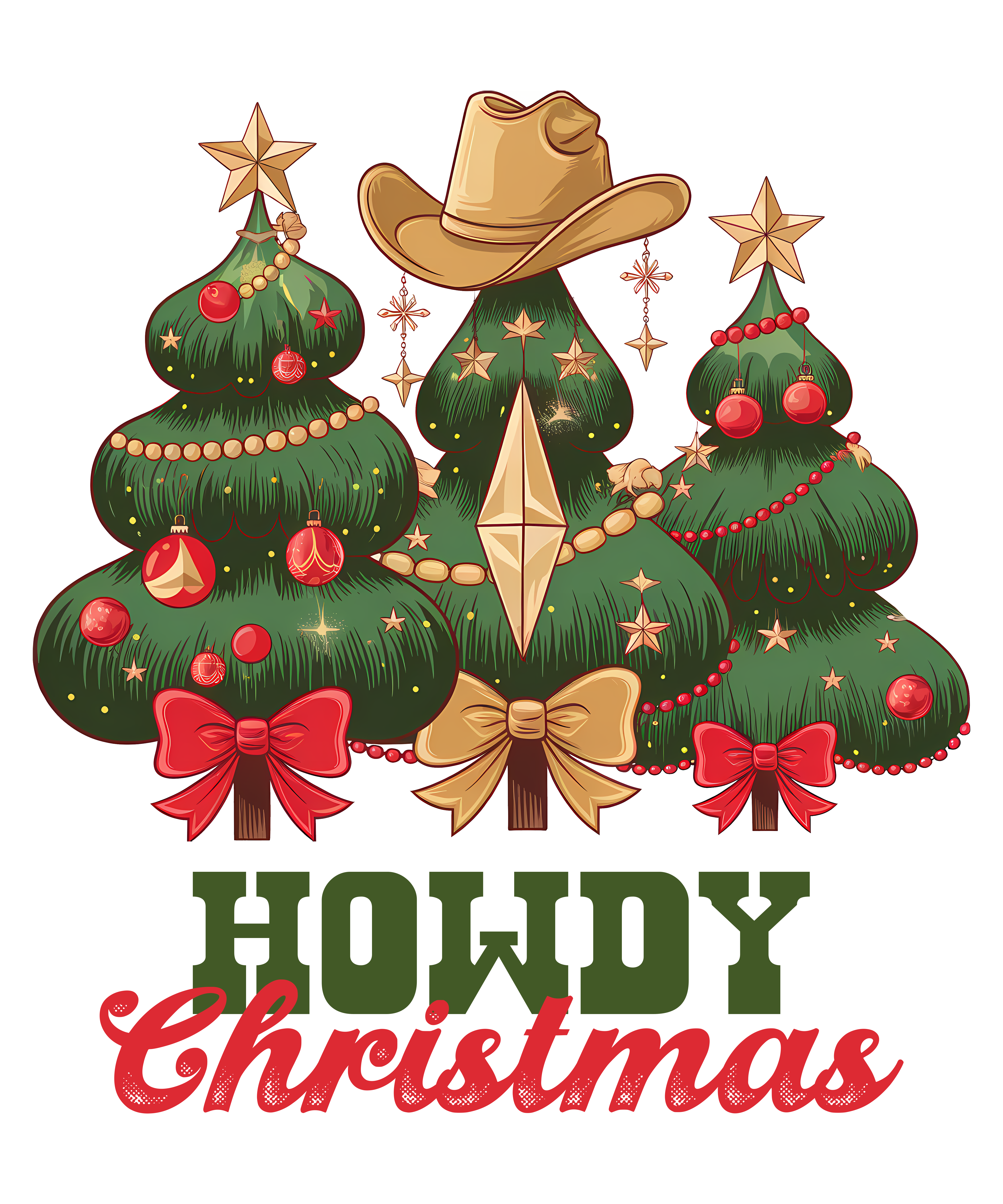 Western Holly Jolly Christmas Tree