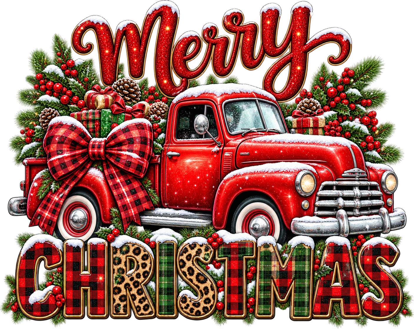 Merry Christmas Red Truck