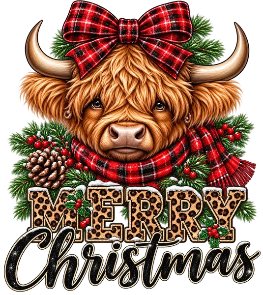 Highland Cow Merry Christmas