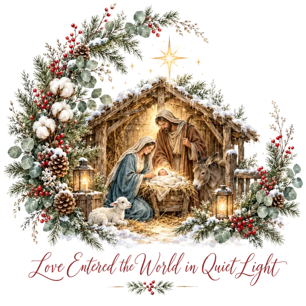 Christmas Nativity Floral Manger