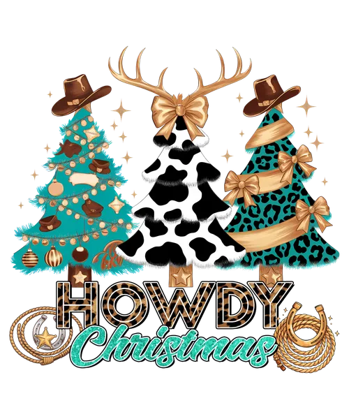 Turquoise Howdy Christmas Tree & Bows