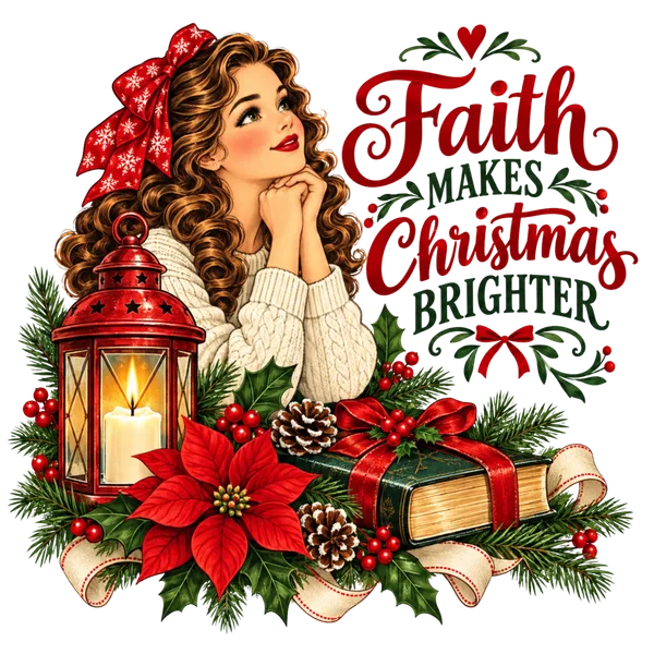 Faith Over Fear Christmas Girl