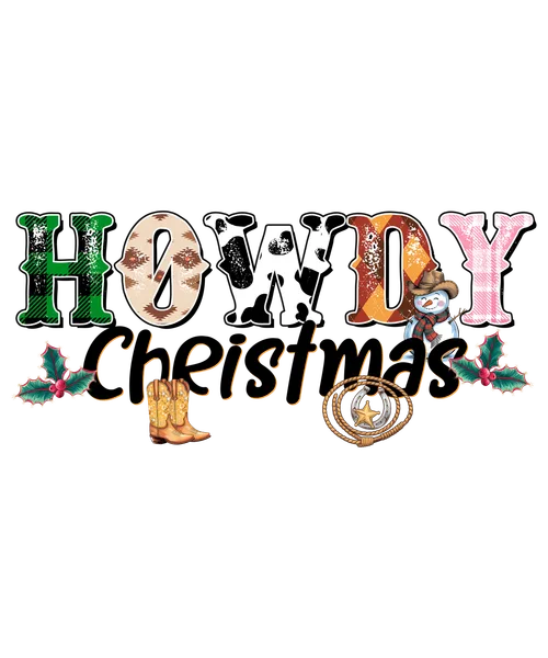 Mixed Print Howdy Christmas