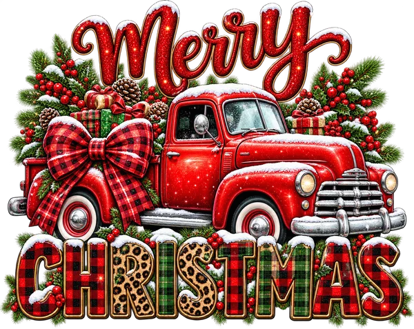 Merry Christmas Red Truck