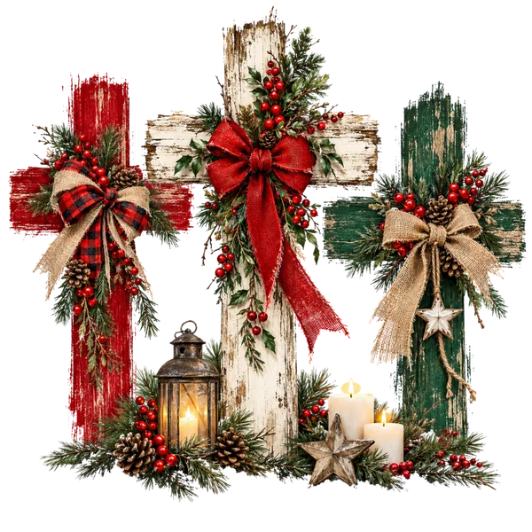 Christmas Floral Crosses