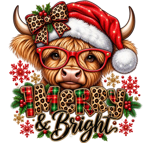 Highland Cow Merry & Bright