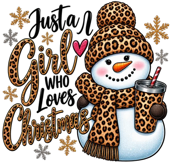 Girl Loves Christmas Snowman